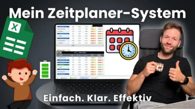 Lukas Haselberger zeigt seinen Google Sheets Zeitplaner Fokus-Kompass zum Tagesplan erstellen mit Energie-Tracking